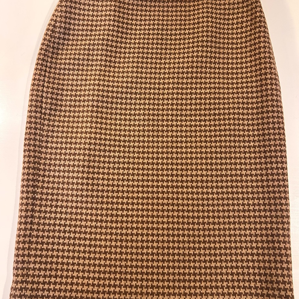 Brooks Brothers Brown and Tan Pencil Skirt